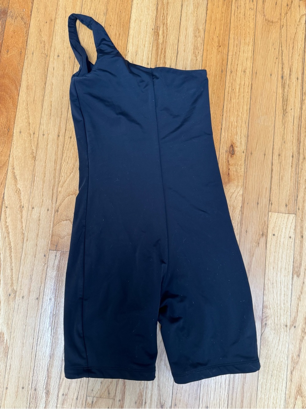 One-Shoulder Black Performance Jumpsuit Romper